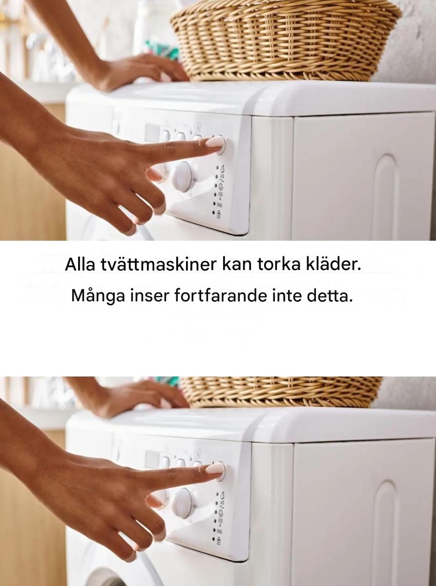 Visste du att en tvättmaskin även kan torka kläder? En funktion som många fortfarande inte känner till.