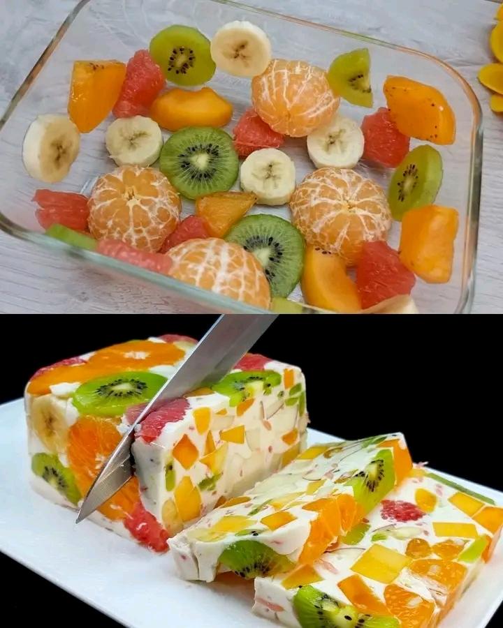 Bara mjölk och frukt! En läcker och hälsosam gelatinfri dessert! Klar på 5 minuter.