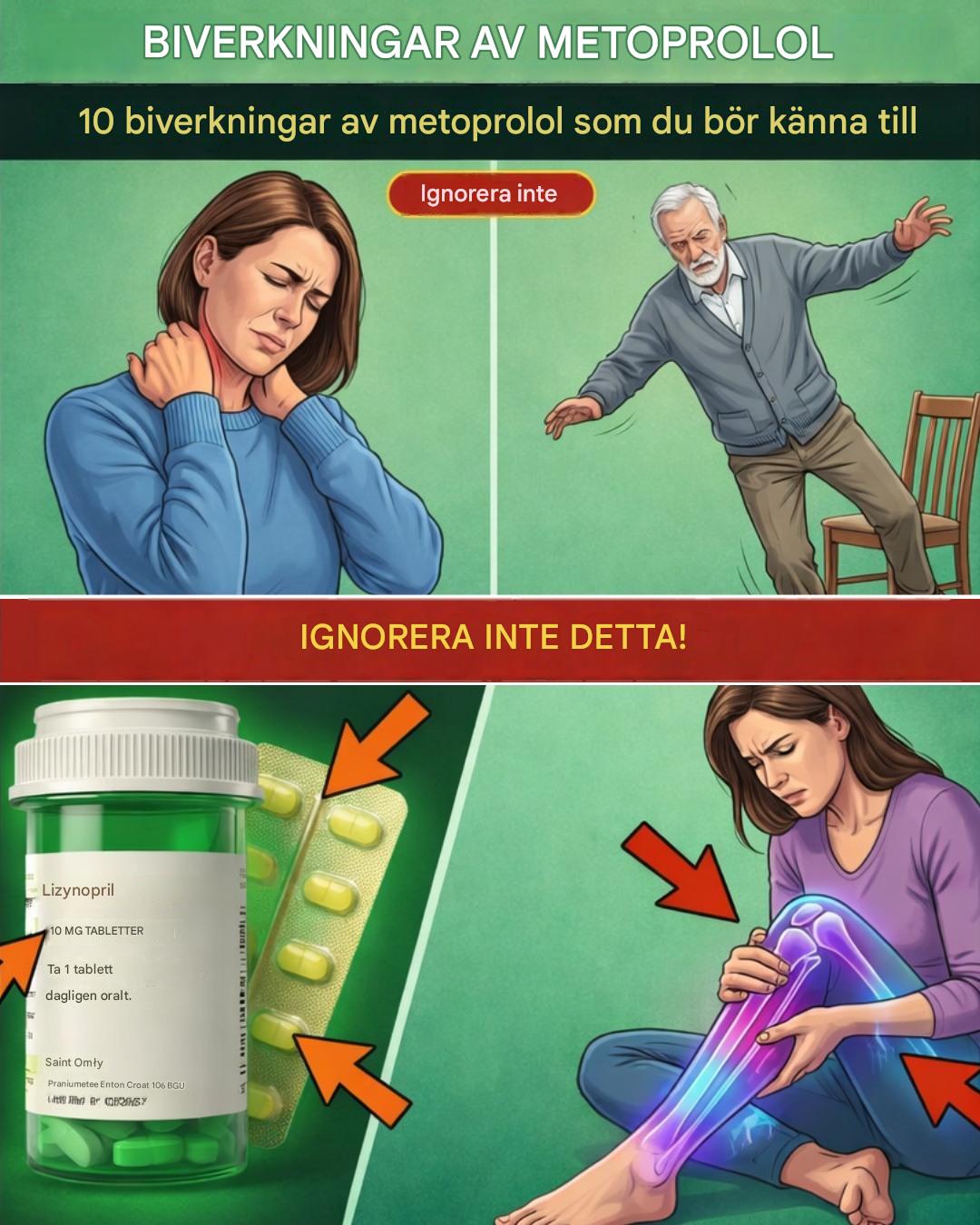 Lär dig om 10 biverkningar av metoprolol som ofta utelämnas i samtal.