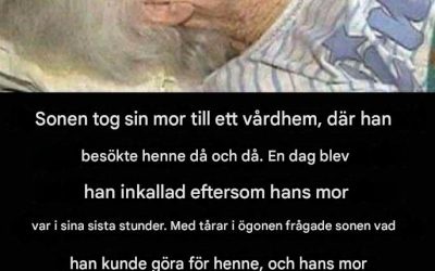 Sonen tog sin mor till ett vårdhem, där han besökte henne då och då.