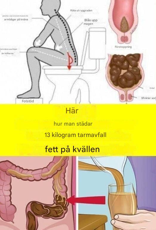 Lär dig hur du rengör din tarm från 15 kilo avfall på en natt