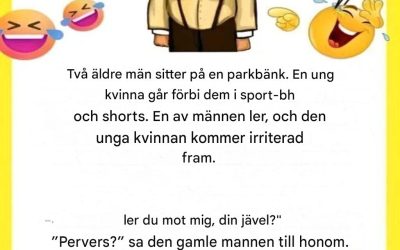 Den här berättelsen om två äldre personer i en park kommer att få dig att skratta högt. Det är ett riktigt roligt skämt.
