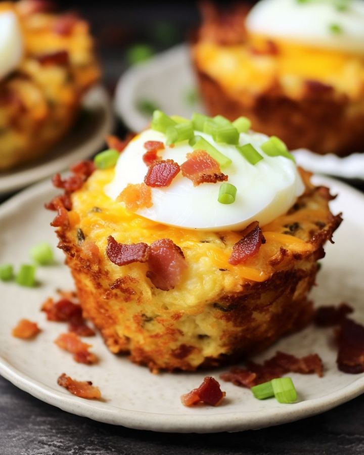 Hash brown-muffins med bacon och ägg