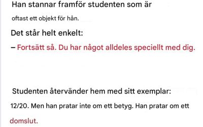 Professorn räckte honom sitt exemplar.