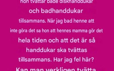 Kan man tvätta kökshanddukar och badhanddukar tillsammans?