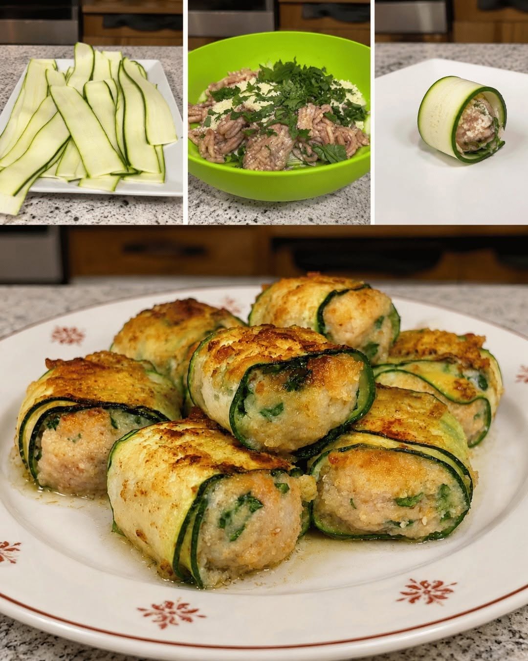 Crispy Chicken och Zucchini Bombettes