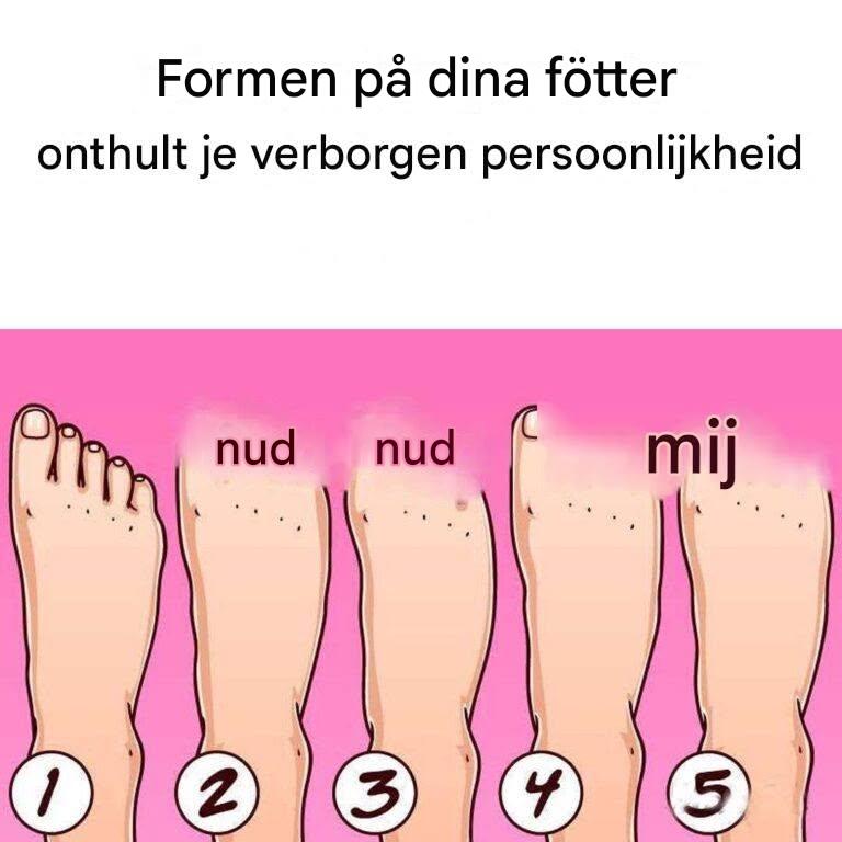 Det finns 5 typer av fötter: varje typ indikerar en specifik personlighetstyp.