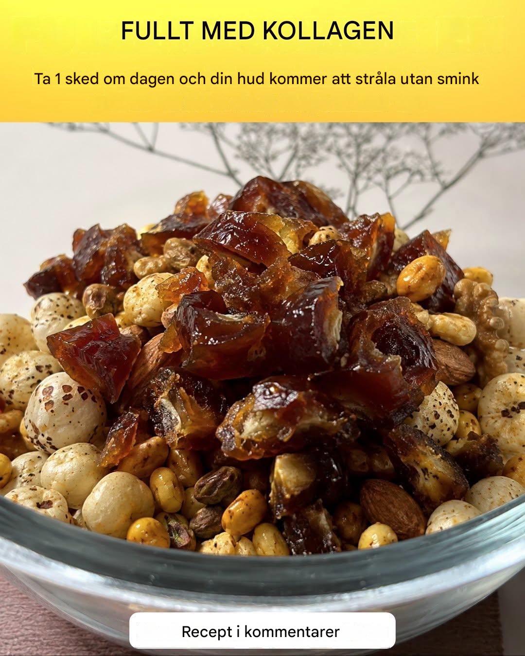 En blandning av frön och dadlar för en yngre hud