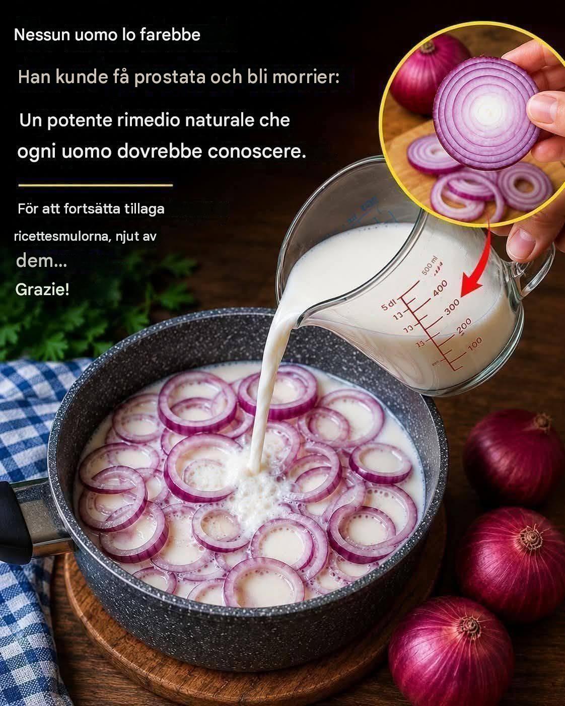 Mescola di cipolla rossa e latte
