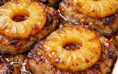 Ugnsbakade fläskkotletter med ananas på burk