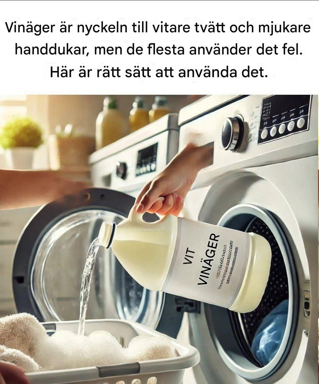 Vinäger: Nyckeln till vitare tvätt och mjukare handdukar (men de flesta använder det fel). Här är rätt sätt