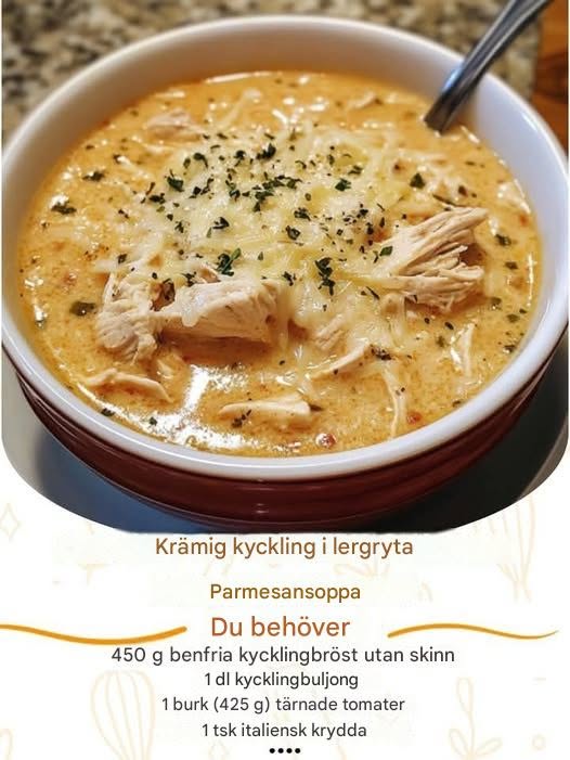 Crock Pot Krämig Kyckling Parmesansoppa