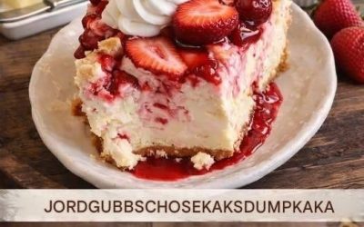 Jordgubbscheesecake-dumptårta