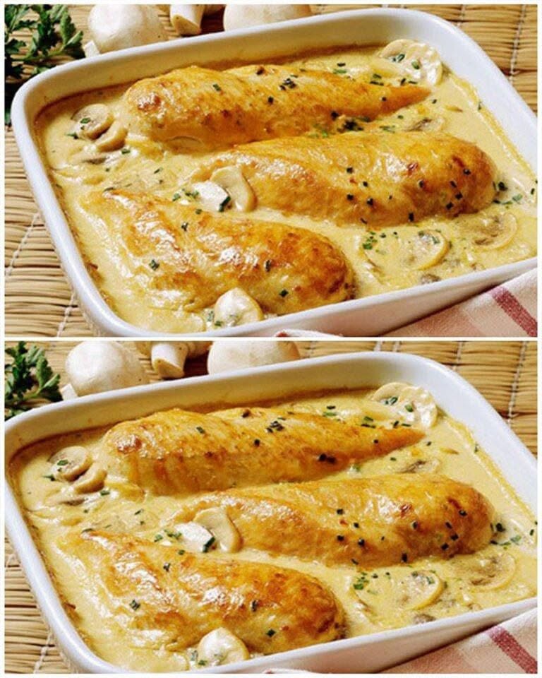 🍗 Gratinerade kycklingfiléer i svampsås – fyllig, krämig och oemotståndlig!