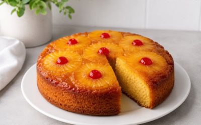 Karamelliserad ananas upp och ner kaka