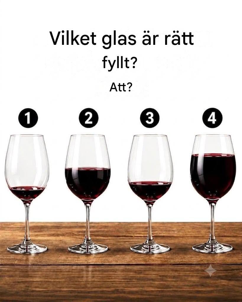 Vilket vinglas fylls korrekt? Svaret som lurar de flesta