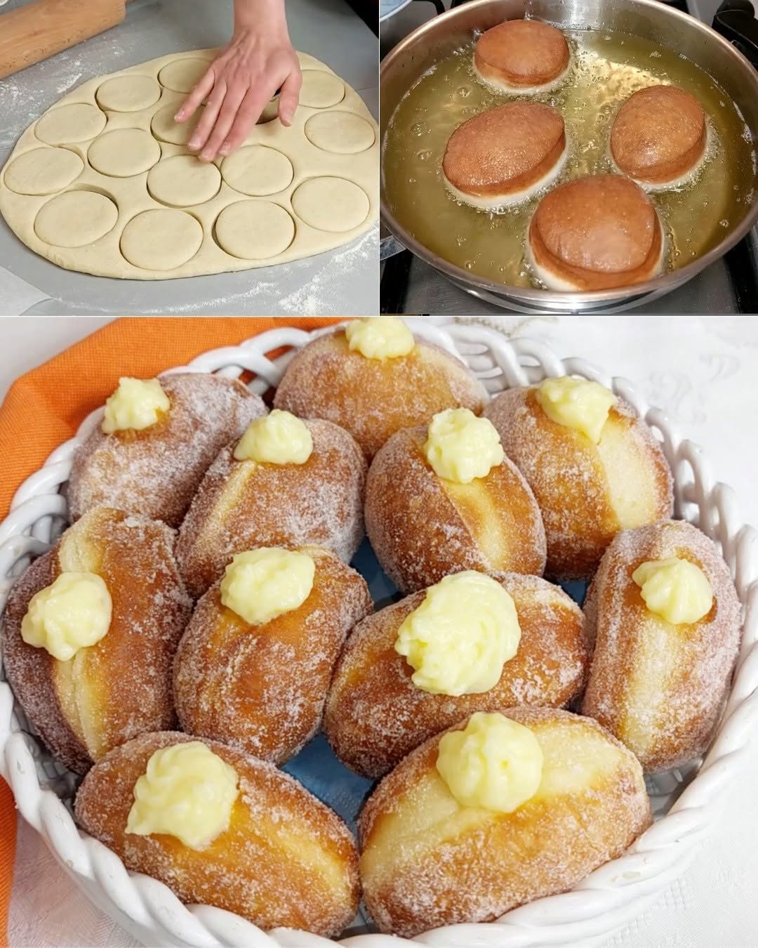 Friterade fyllda briochebröd