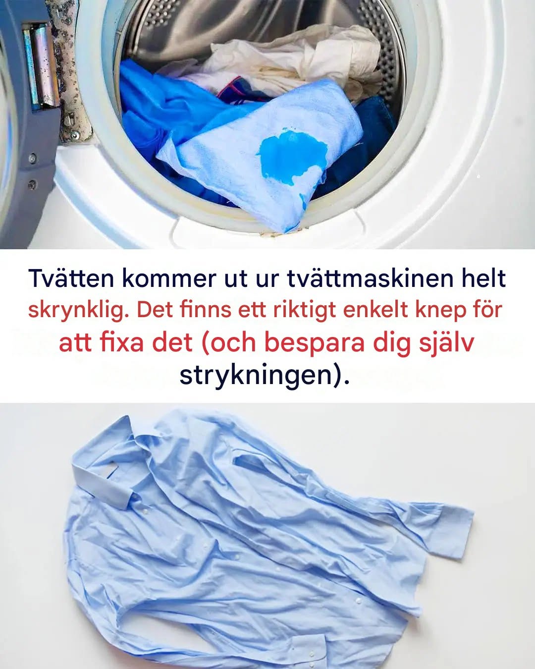 Ingen mer strykning: det enkla knepet som får ut din tvätt ur tvättmaskinen utan att skrynkla