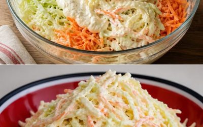 Denna fantastiska coleslaw är klar på bara 10 minuter. Krispig, fräsch och perfekt som ett snabbt tillbehör.