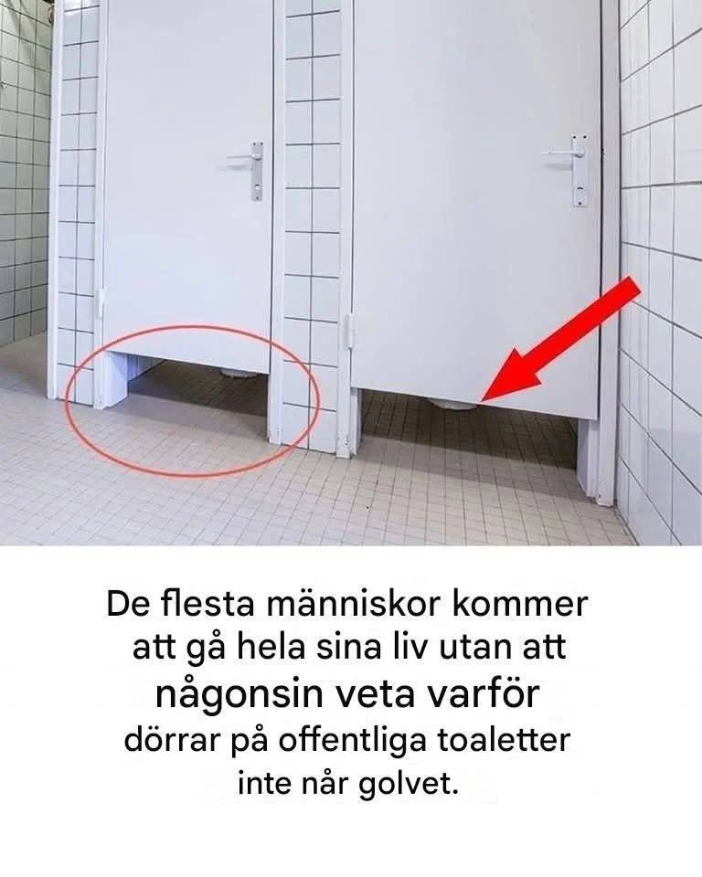 Varför dörrar i offentliga badrum inte når golvet