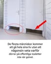 Varför dörrar i offentliga badrum inte når golvet