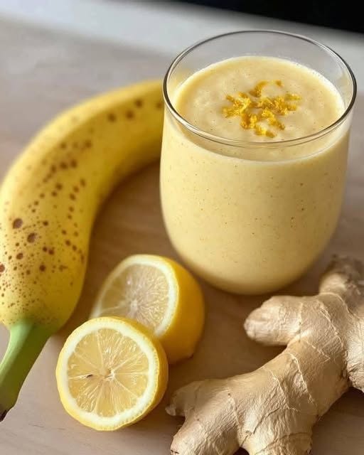 Krämig Banan- och Ingefärssmoothie med Citron – En Frisk Start på Dagen