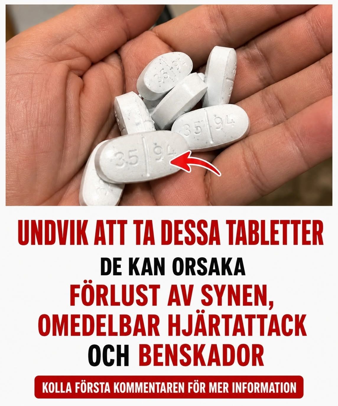V:arning! Dessa tabletter kan orsaka blodproppar, trombos och hjärtattacker.