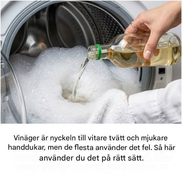 Vinäger är nyckeln till vitare tvätt och mjukare handdukar, men de flesta använder det fel. Så här använder du det på rätt sätt.
