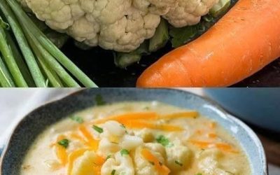 Krämig blomkålssoppa med morot och örter