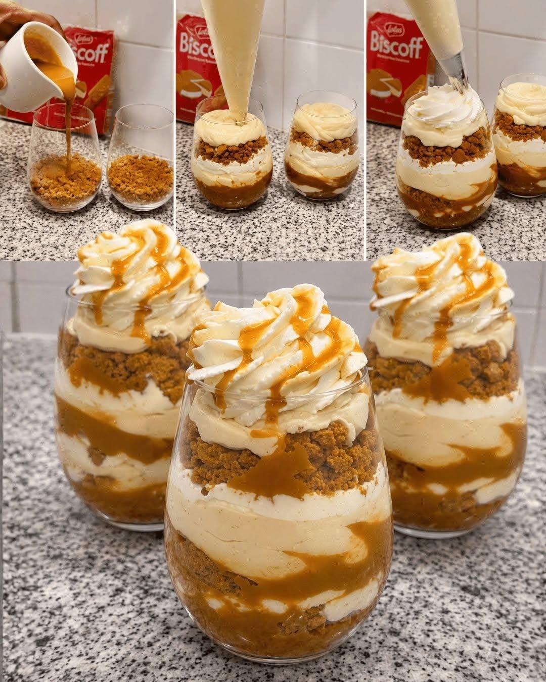 Saltad kola, vaniljkräm & Speculoos Verrines