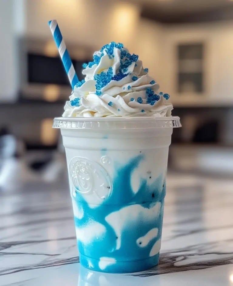 Vanilj- och blåhallonfrappuccino | En uppfriskande godbit