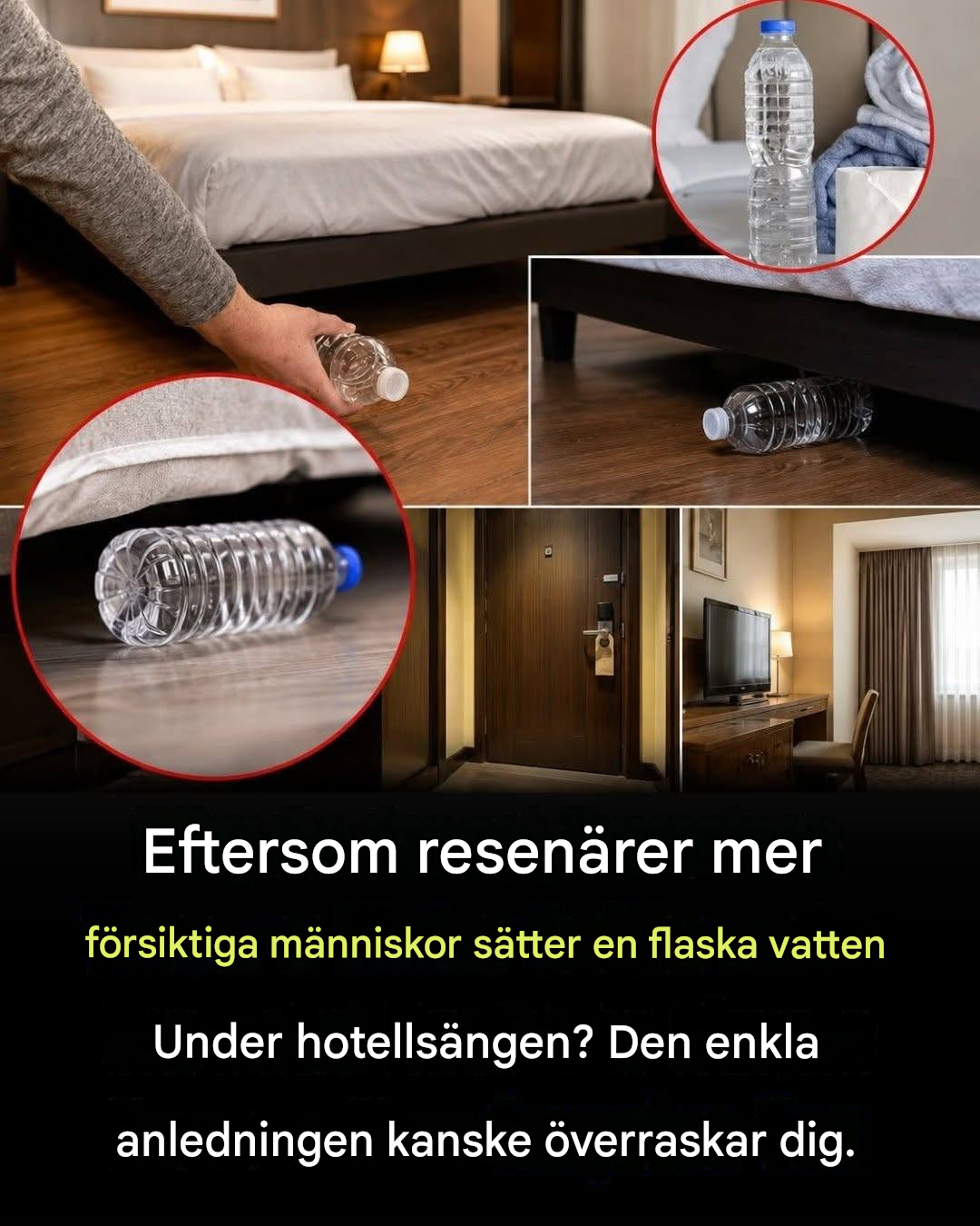 Varför lägger smarta resenärer en vattenflaska under hotellsängen? Detta överraskande säkerhetstrick förklaras.