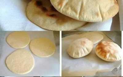 Libański chleb pita pieczony na patelni