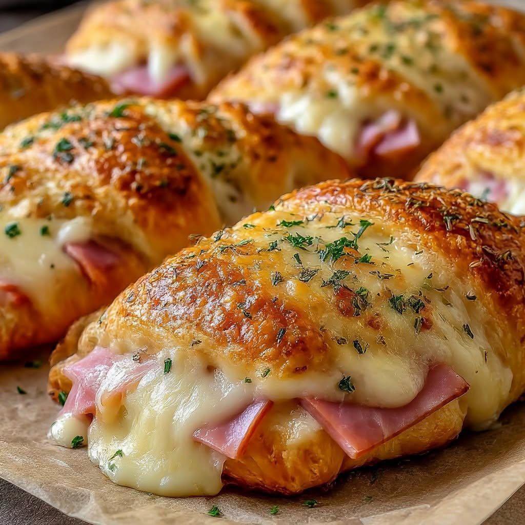 Mini-calzone med skinka och ost