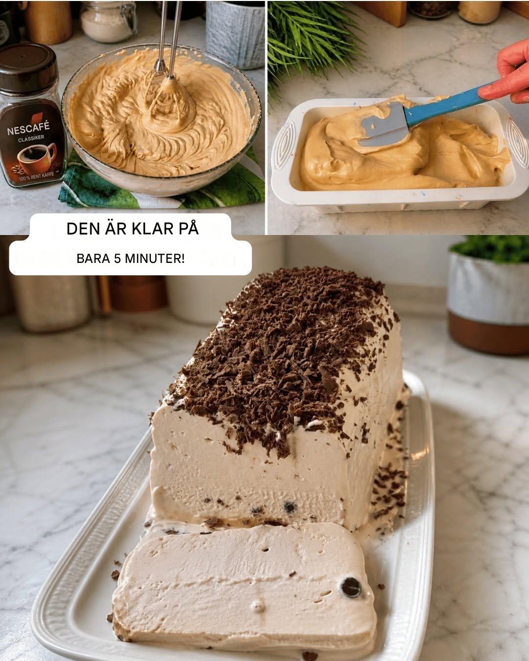 Äggfri kaffesemifreddo (italiensk glass utan glassmaskin)