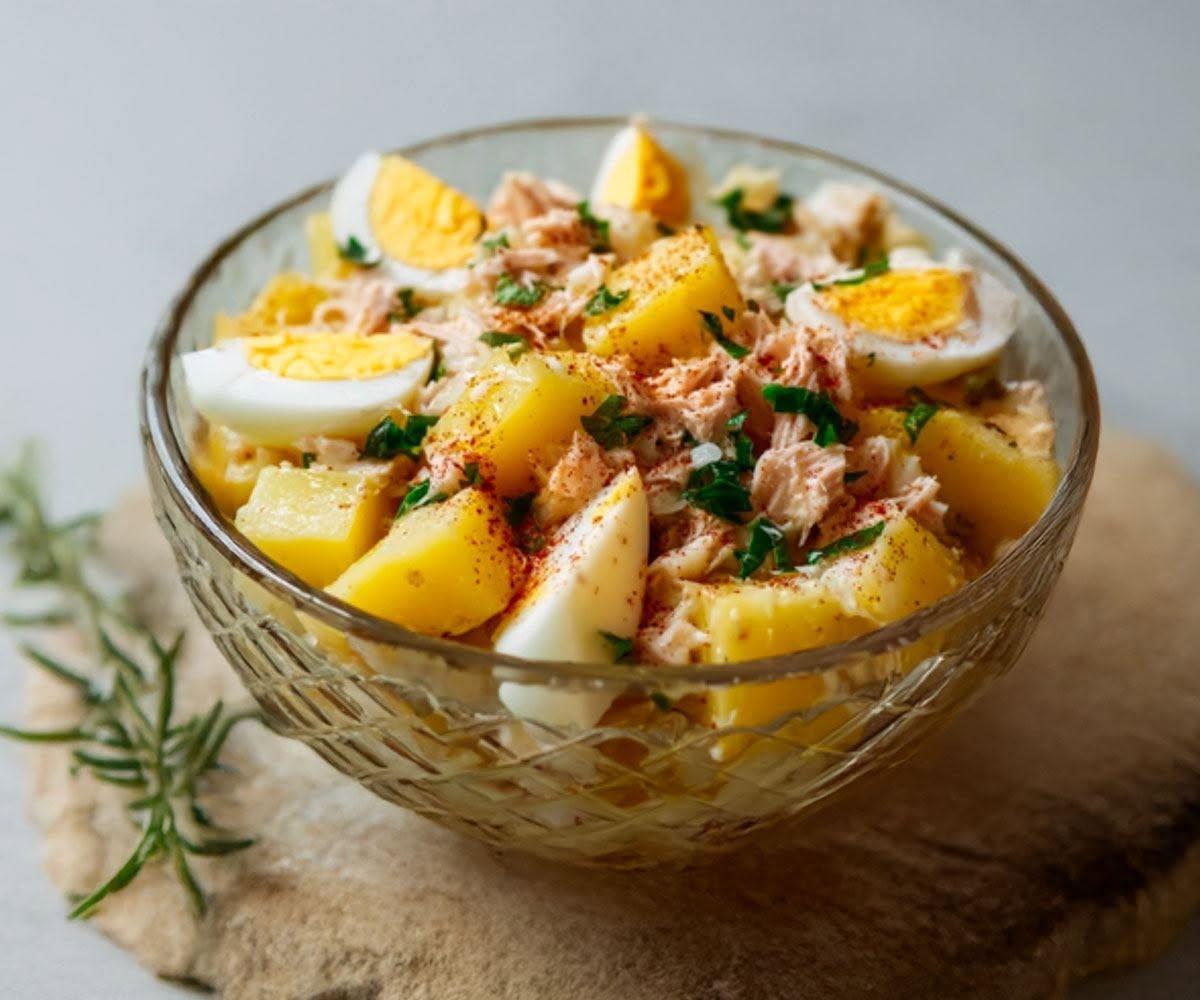 Potatissallad med tonfisk och ägg: Ett fräscht och komplett recept