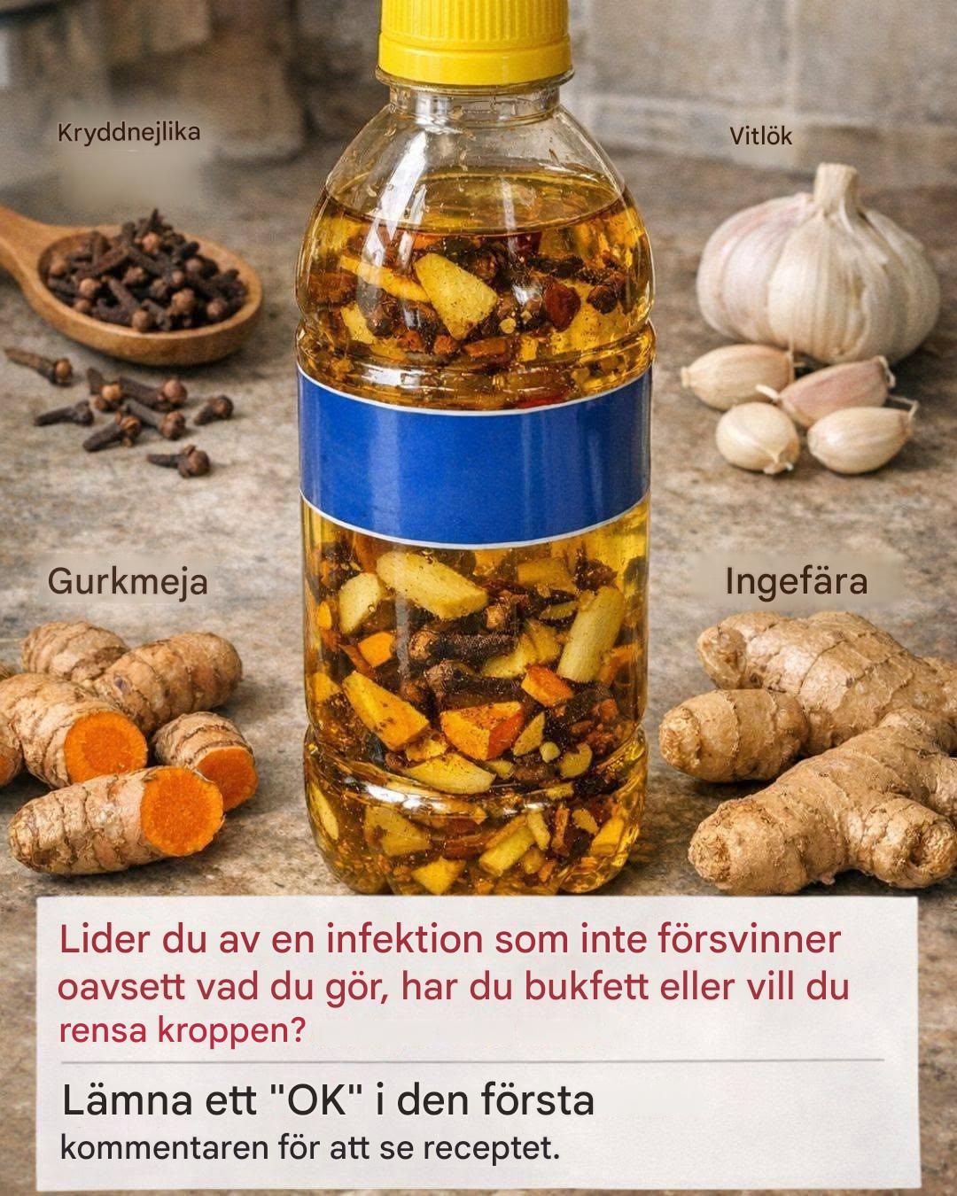 Detoxdryck med kryddnejlikor, vitlök, gurkmeja och ingefära: ett naturligt sätt att stödja immunförsvaret, bekämpa infektioner och minska magfett