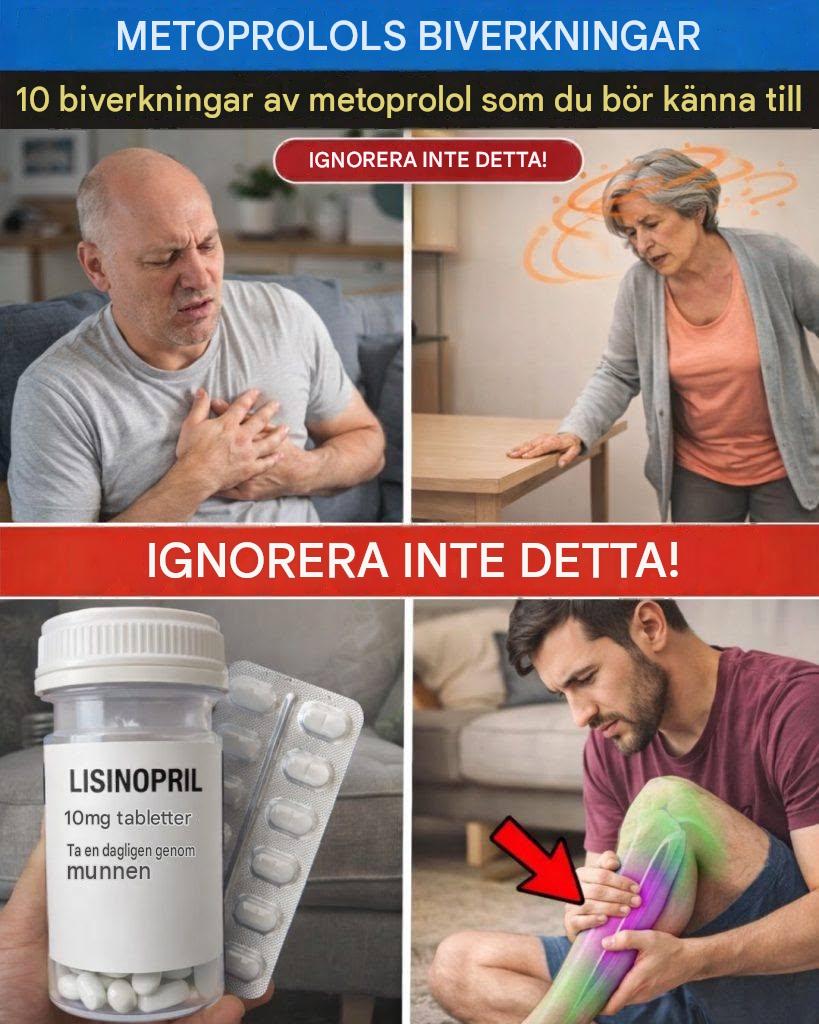 10 potentiella biverkningar av metoprolol som ofta förbises i vardagliga samtal
