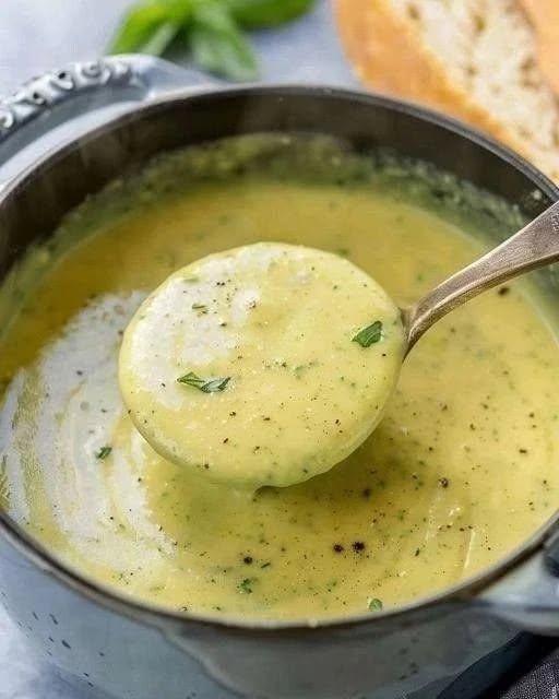 Krämig zucchinisoppa med vitlök, perfekt för viktminskning