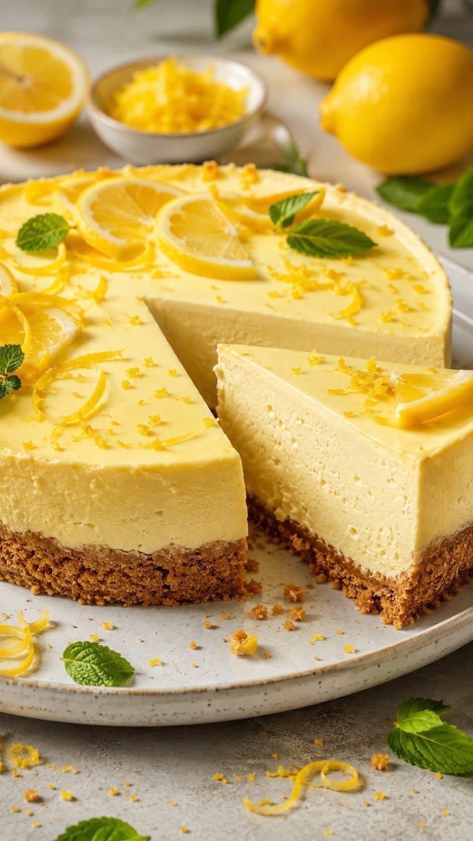 Citronkrämcheesecake