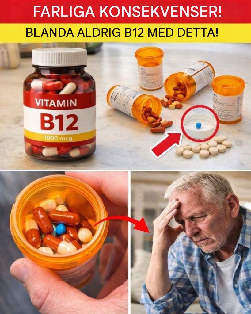 Kardiolog VARNAR: Ta ALDRIG B12 MED DESSA 2 VANLIGA LÄKEMEDEL EFTER 60!