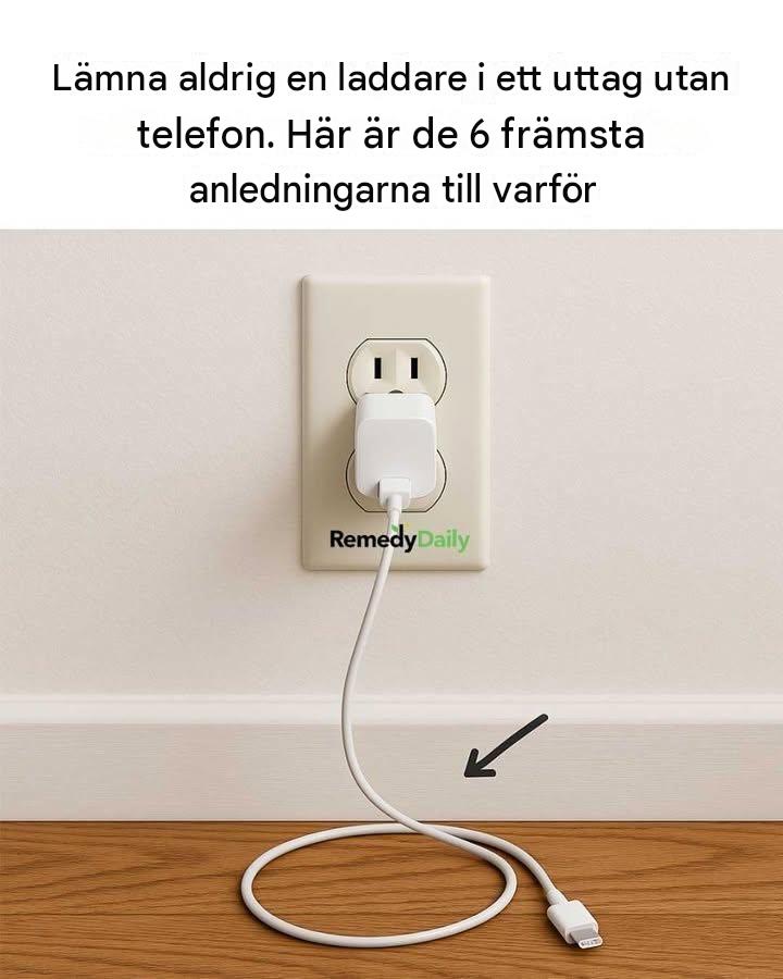Lämna aldrig en laddare i ett uttag utan telefon. Här är de 6 främsta anledningarna till varför