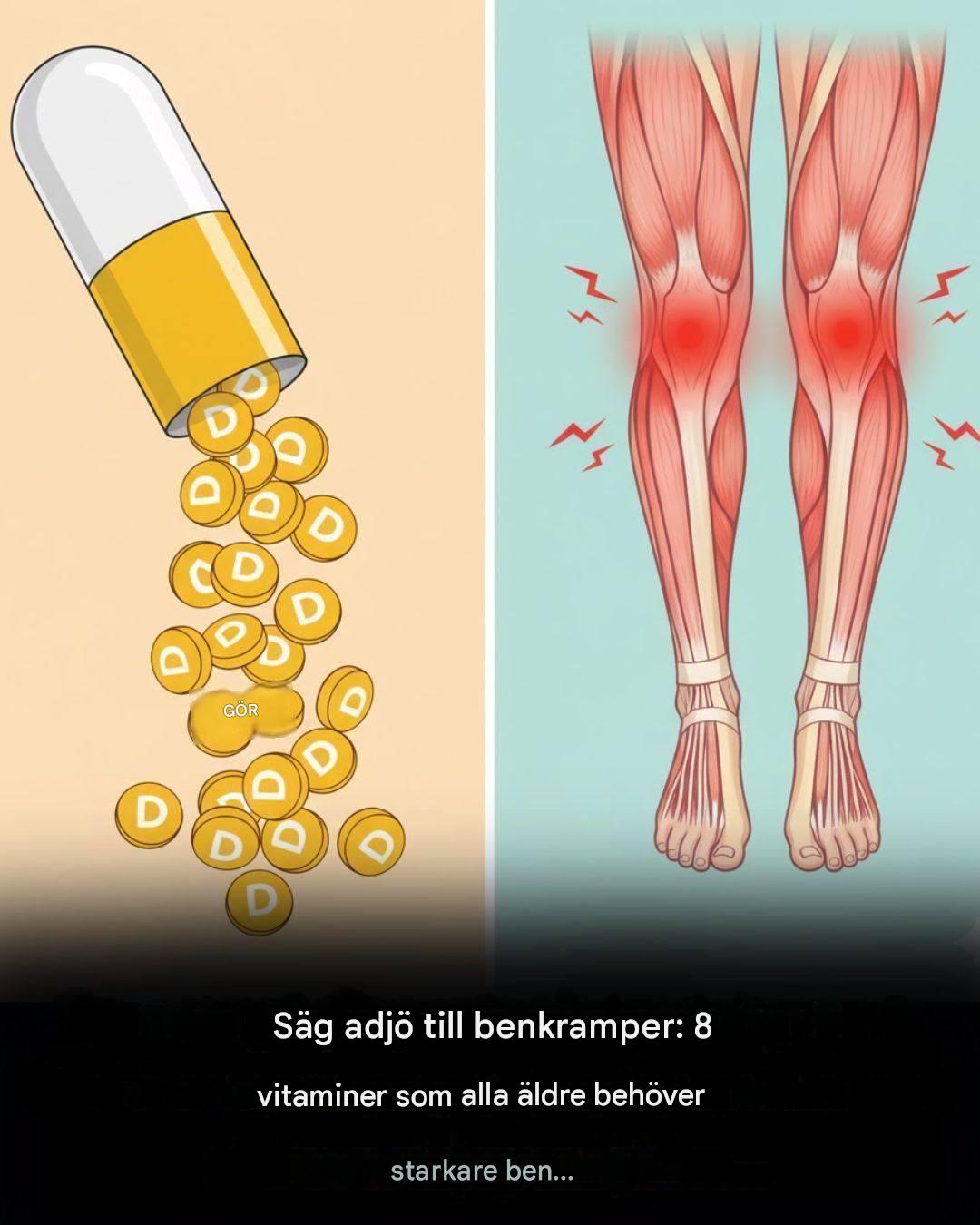 Säg adjö till benkramper: 8 viktiga vitaminer för starkare ben hos seniorer