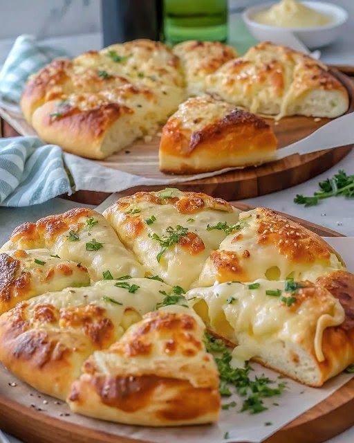 Efter bara några minuters gräddning fylls hela huset av den underbara doften av ost och nybakat bröd. Detta grekiska ostbröd är lika gott som det är vackert. Fullständigt recept i första kommentaren.