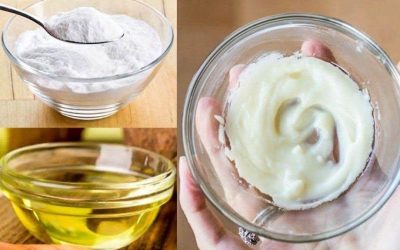 Exfolierande skrubb baserad på kokosolja och bikarbonat.