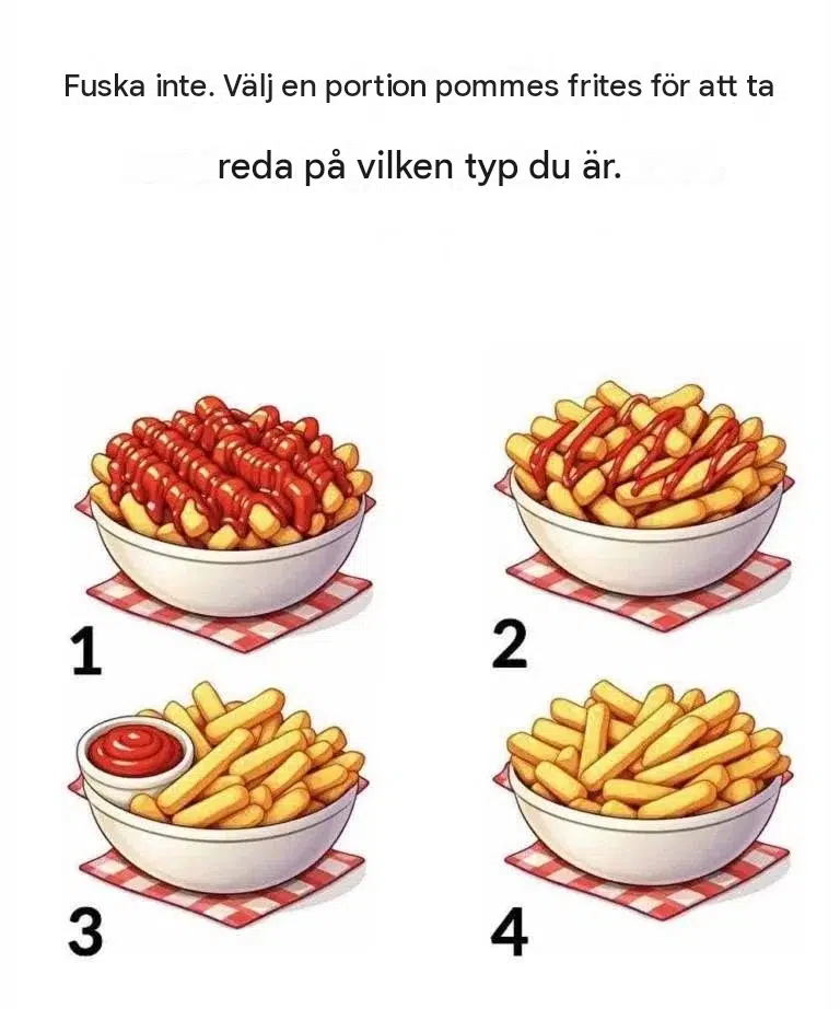 Vágás egy adag sült krumplit, hogy vezipad, milyen typis ember vagy