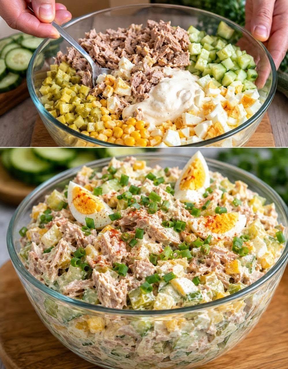 Jag lagar detta två gånger i veckan: tonfisksallad med yoghurt.