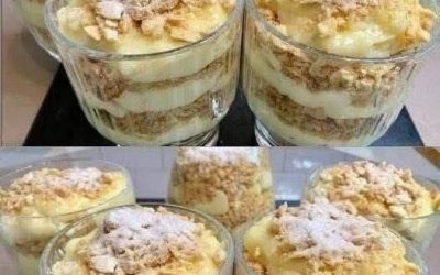 När jag är lat gör jag alltid den här desserten. “Napoleon i ett glas”: