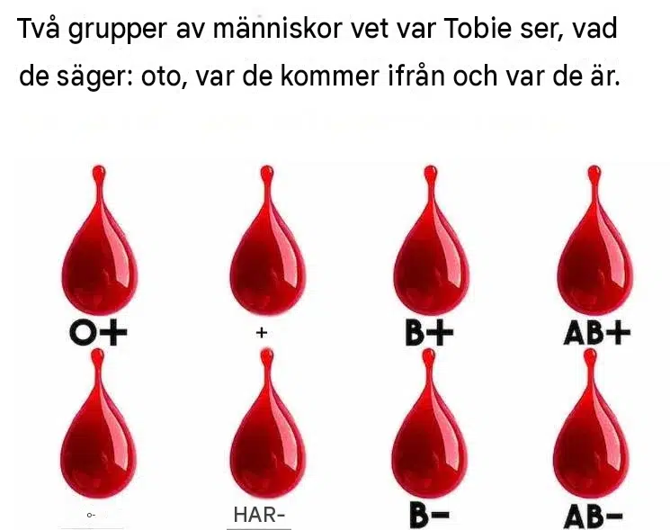 Två grupper av människor vet var Tobie vill vara, men jag vet inte vad jag ska göra.