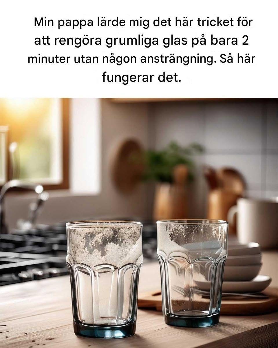 Min pappa lärde mig det här tricket för att rengöra grumliga glas på bara 2 minuter utan någon ansträngning. Så här fungerar det.